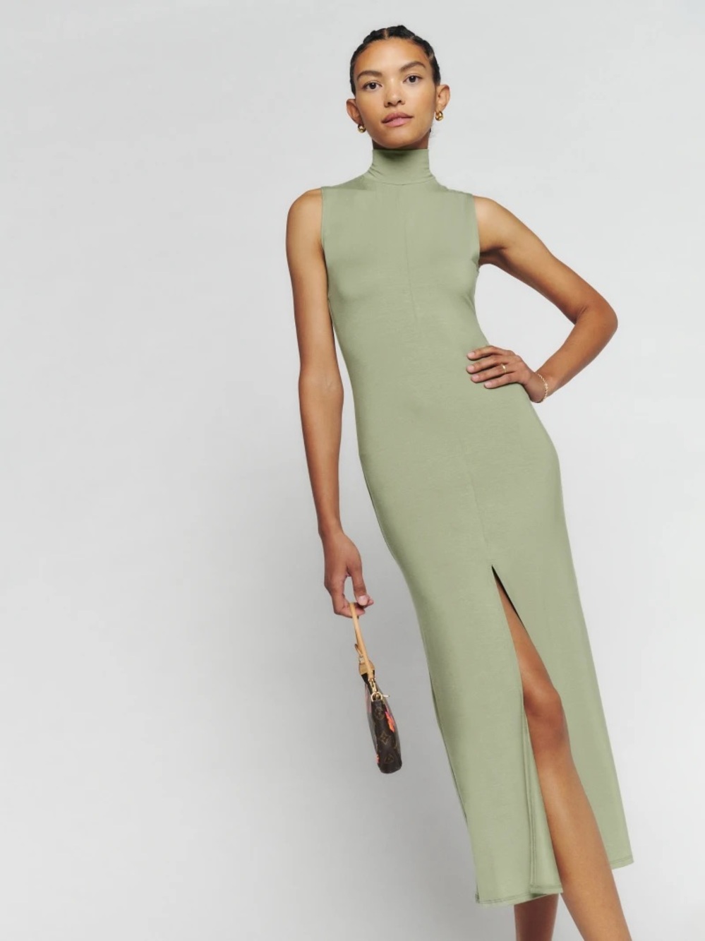 Reformation Axton Knit Dress - Artichoke